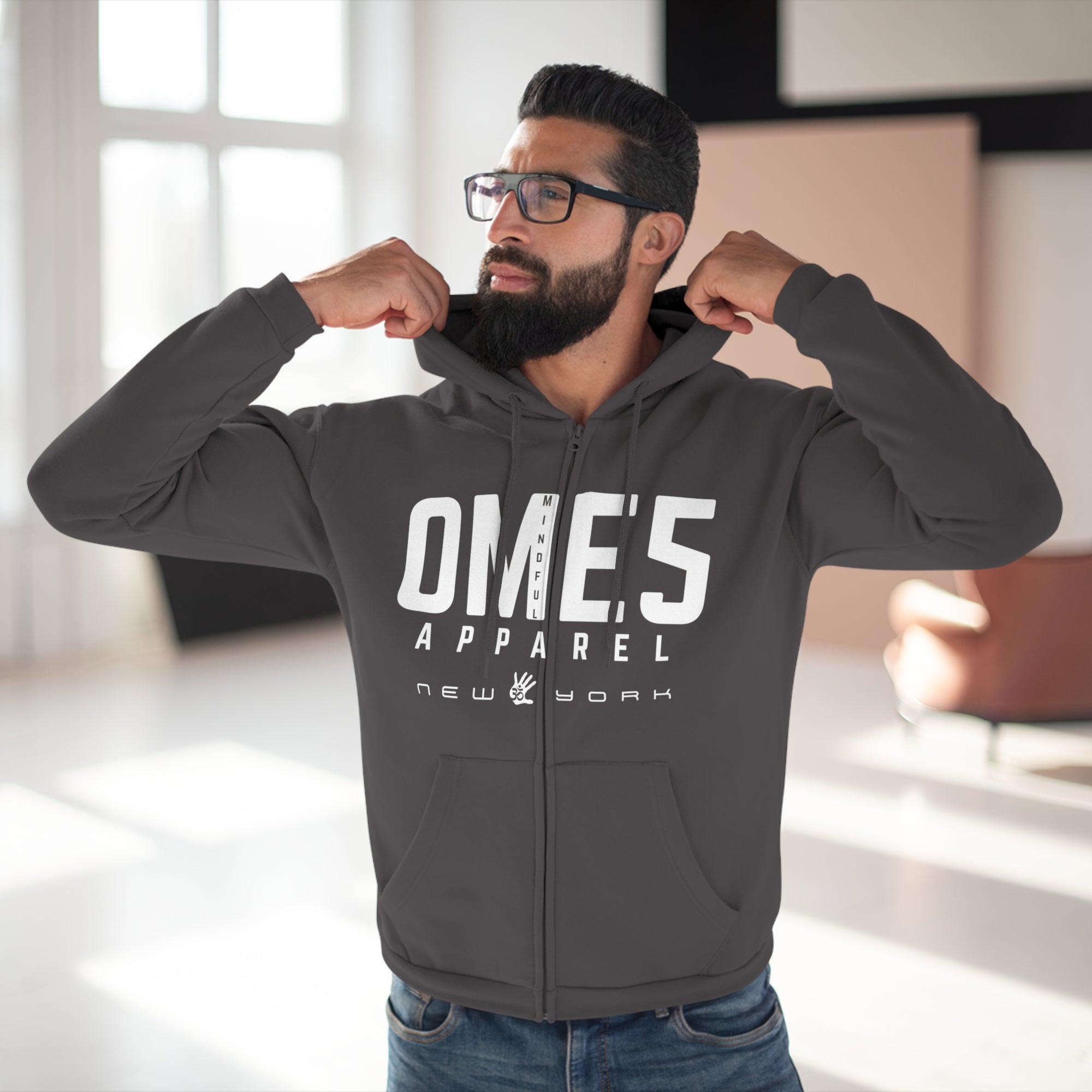 OME5 Emblem Hooded Zip Unisex Sweatshirt