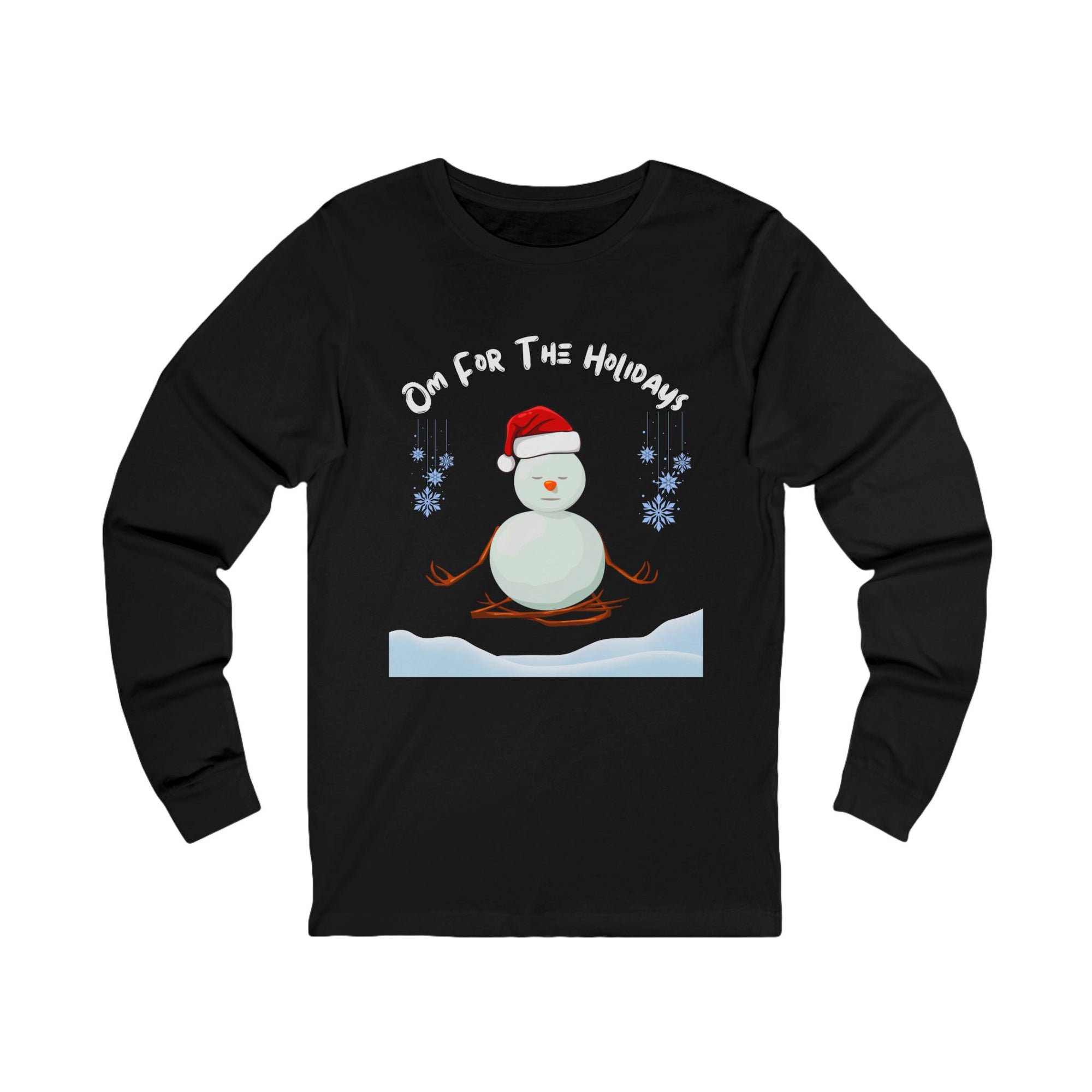 Festive Snowman Long Sleeve Tee - 'Om for the Holidays'