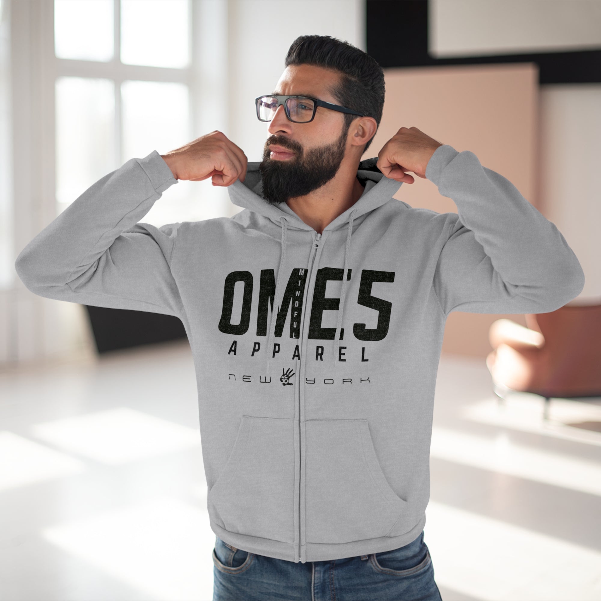 OME5 Emblem Hooded Zip Unisex Sweatshirt