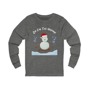 Festive Snowman Long Sleeve Tee - 'Om for the Holidays'