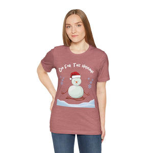 Festive Snowman Yoga Tee - Om For The Holidays