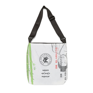 The Essential Kanji Element5 Tote Bag ( adjustable strap) in Zen White