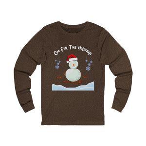 Festive Snowman Long Sleeve Tee - 'Om for the Holidays'