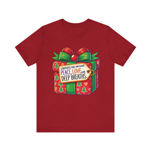 Festive Mindful Gift Tee - Contents may include Peace, Love and Deep Breaths