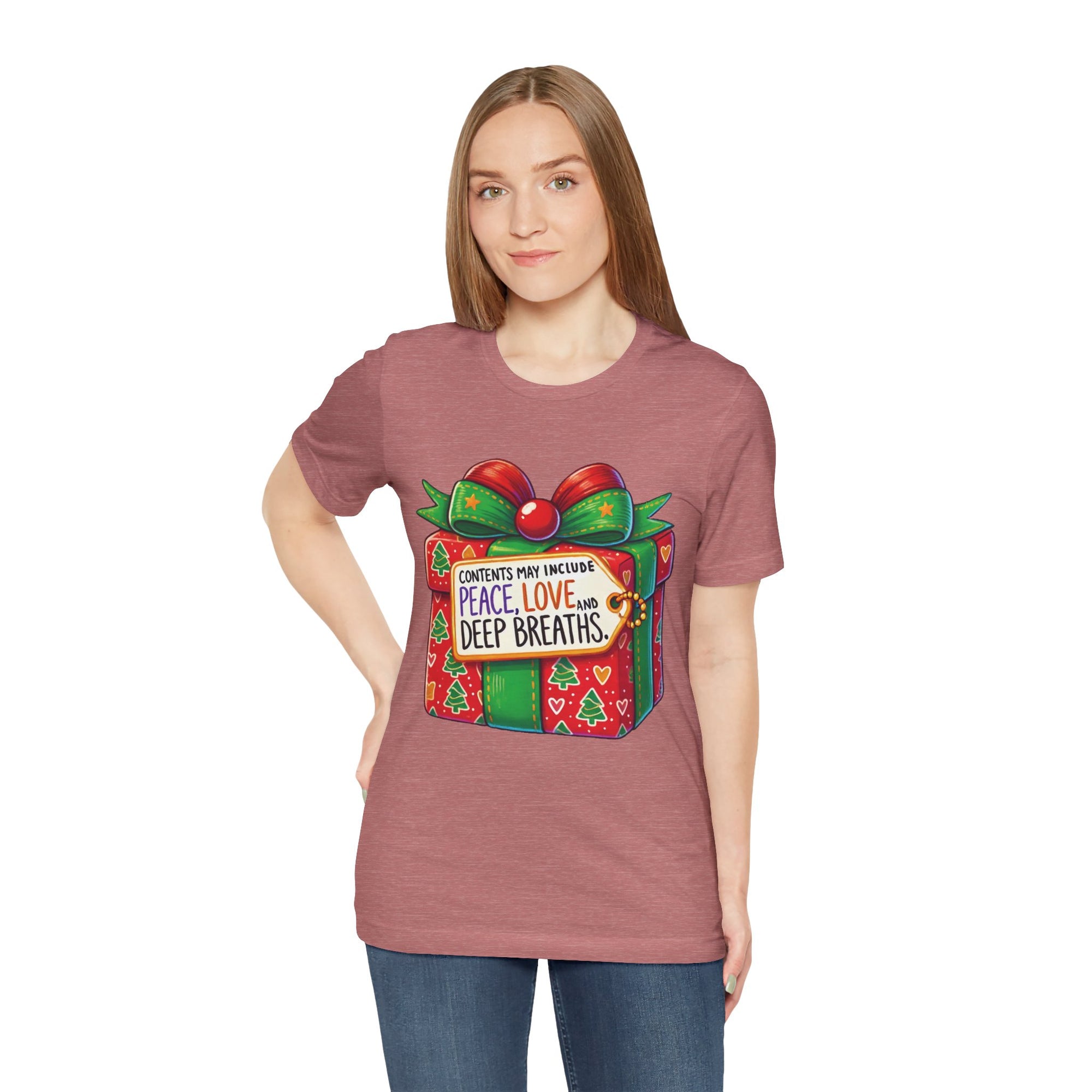 Festive Mindful Gift Tee - Contents may include Peace, Love and Deep Breaths