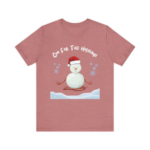 Festive Snowman Yoga Tee - Om For The Holidays