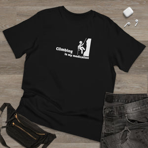 “Climbing is my Medication” V2 Unisex Deluxe T-shirt