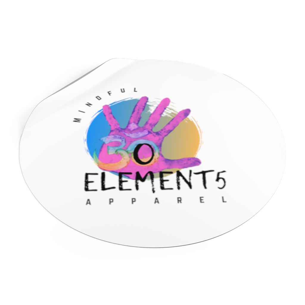 The Original  Om Element5 Round Vinyl Stickers