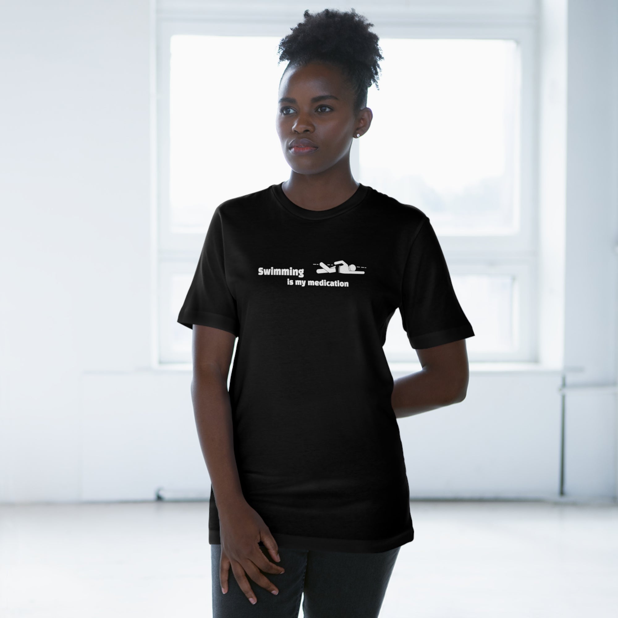 “Swimming is my Medication” Unisex Deluxe T-shirt