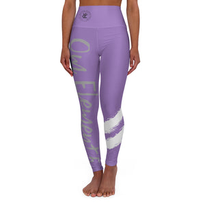 Petite Om Element5 High Waisted Yoga Leggings In Patchouli Purple