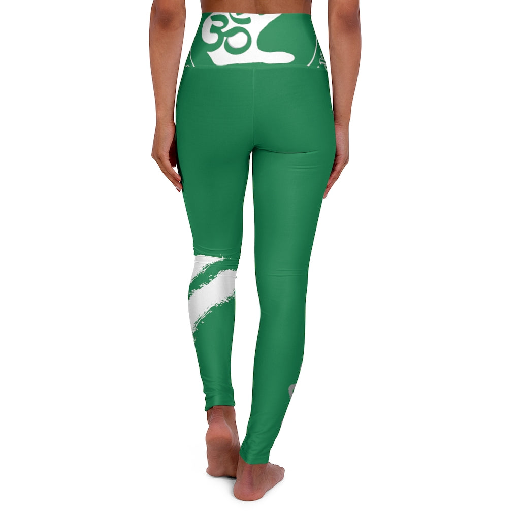 Petite Om Element5 High Waisted Yoga Leggings In Paan Green