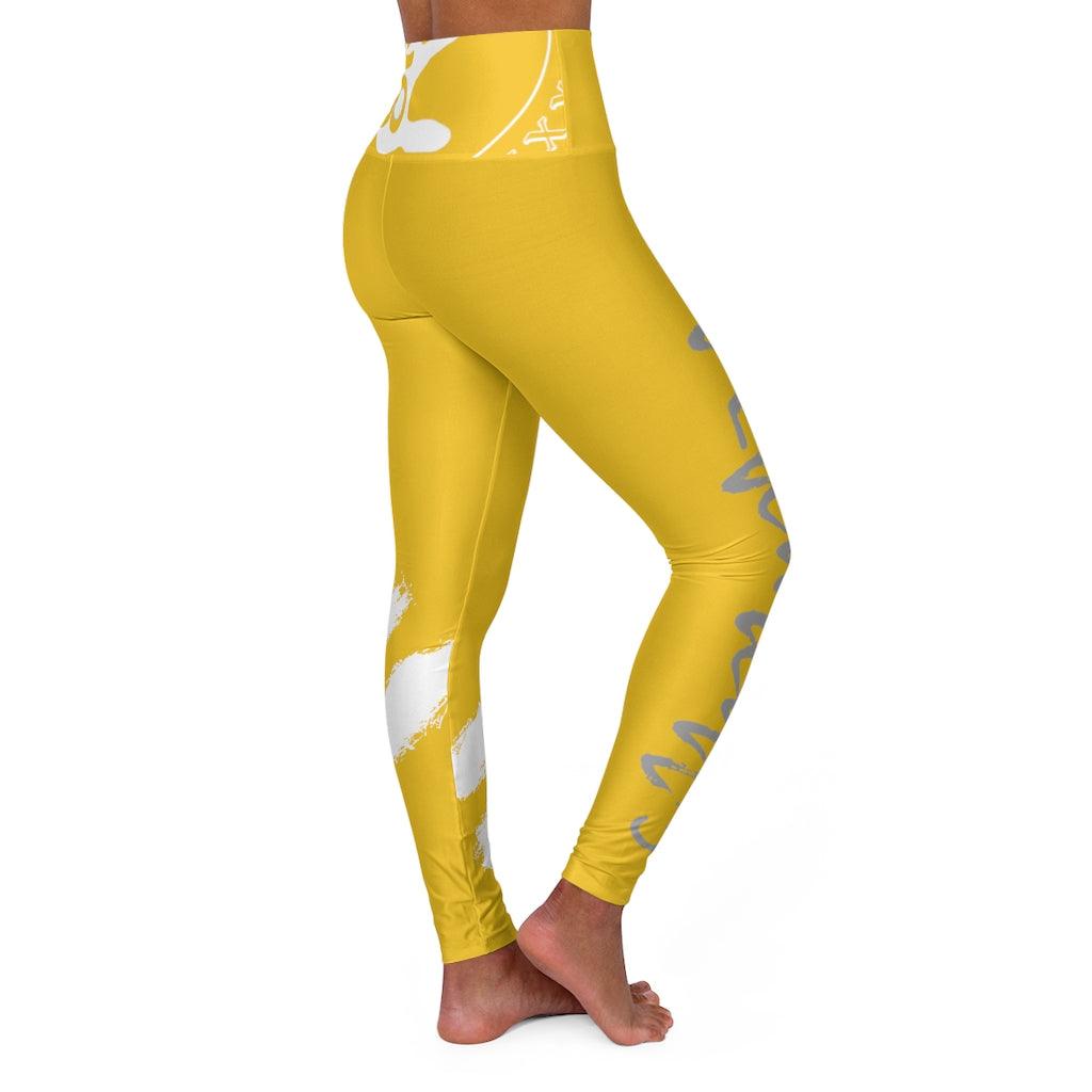 Petite Om Element5 High Waisted Yoga Leggings In Saffron Yellow